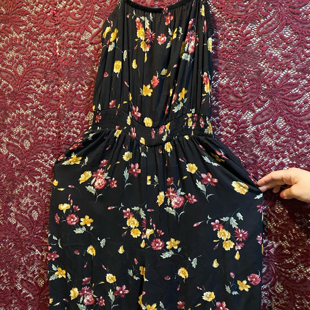 Floral Black Jumpsuit